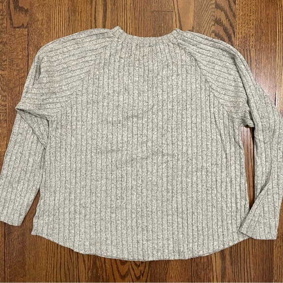 Lush Cream Black Ribbed Sweater Super Soft Button Neck Size Large - Picture 8 of 8